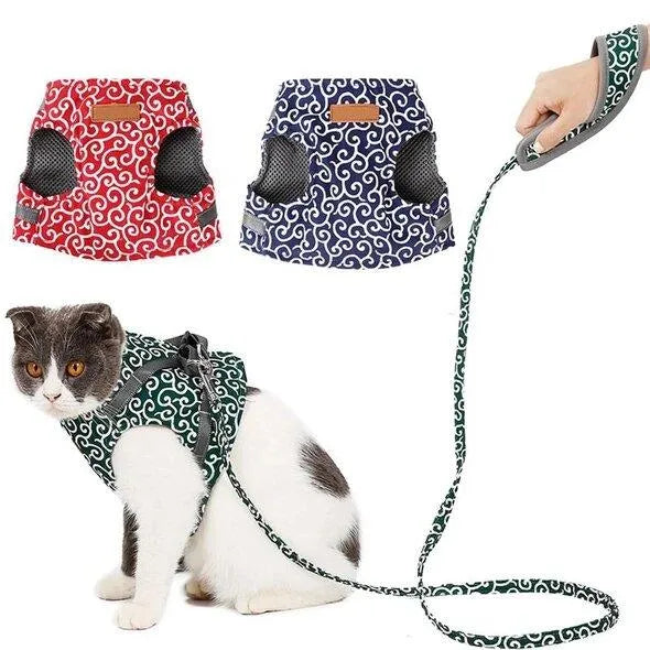 Adjustable Cat Harness and Leash Set