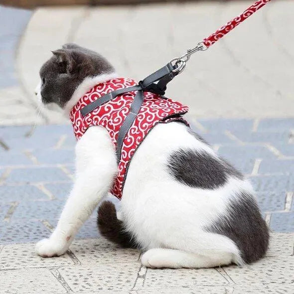 Adjustable Cat Harness and Leash Set