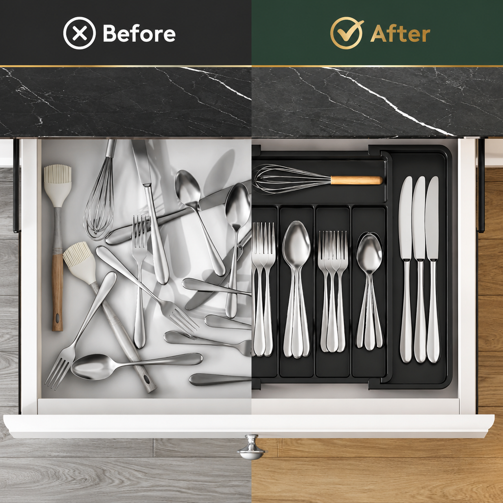Adjustable Drawer Organizer Tray