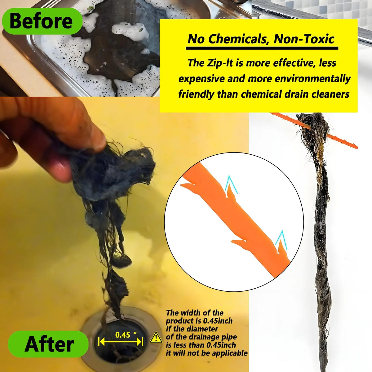 Flexible Drain Clog Remover Tool