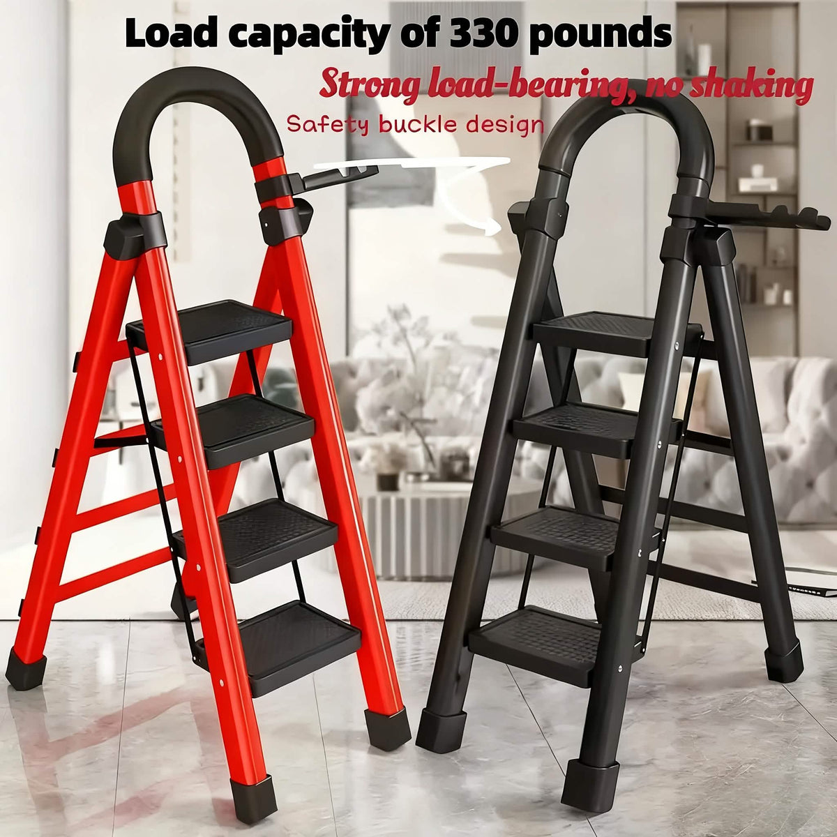 Folding Step Ladder with Safety Handle