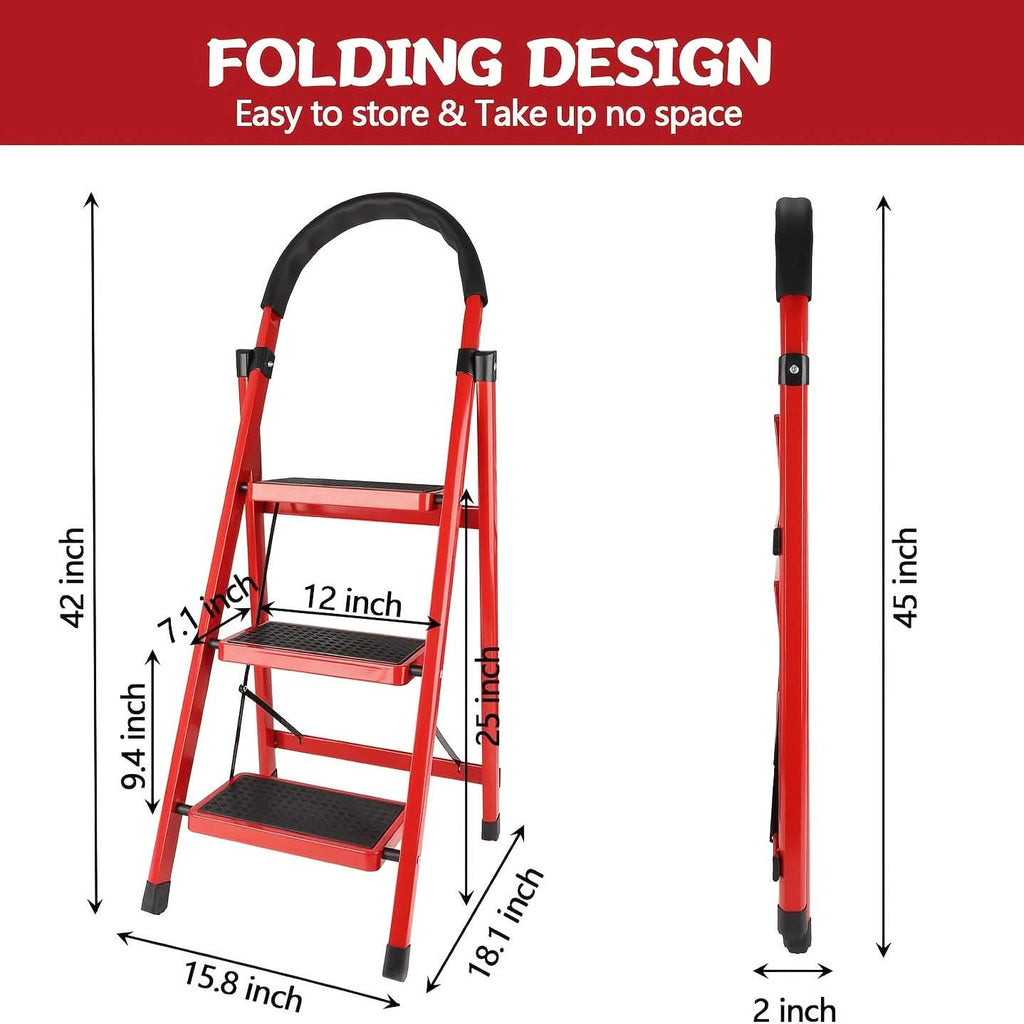 Folding Step Ladder with Safety Handle