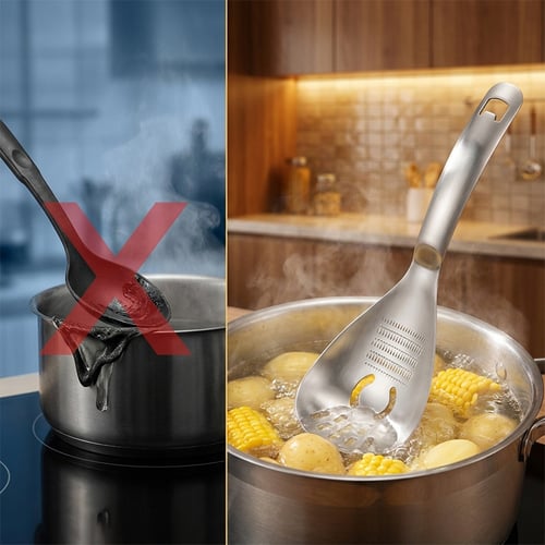 Garlic Press and Strainer Spoon