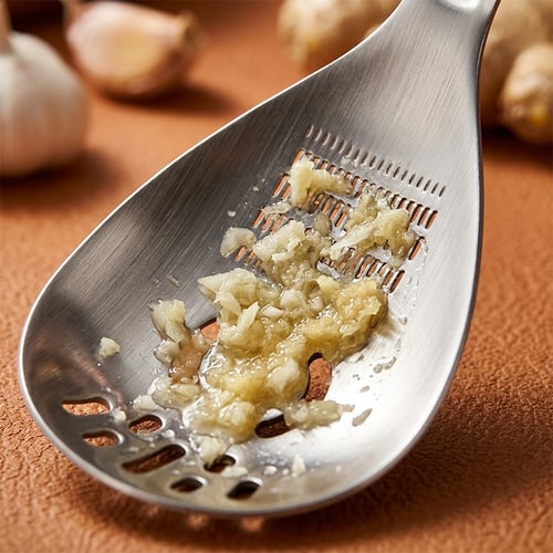 Garlic Press and Strainer Spoon