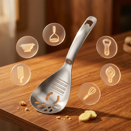 Garlic Press and Strainer Spoon
