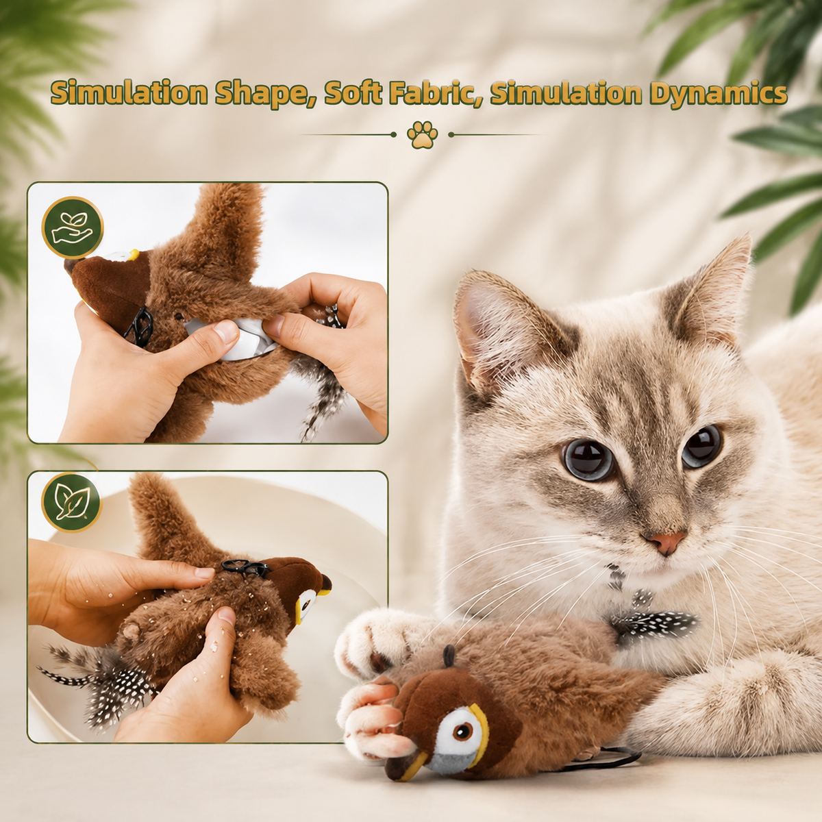 Interactive Plush Cat Toy