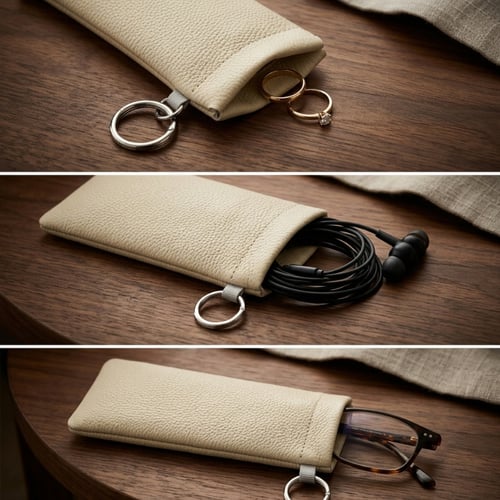Multi-Purpose Leather Keychain Pouch