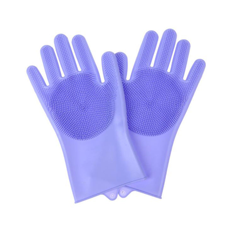 Silicone Dishwashing Gloves with Scrub Bristles
