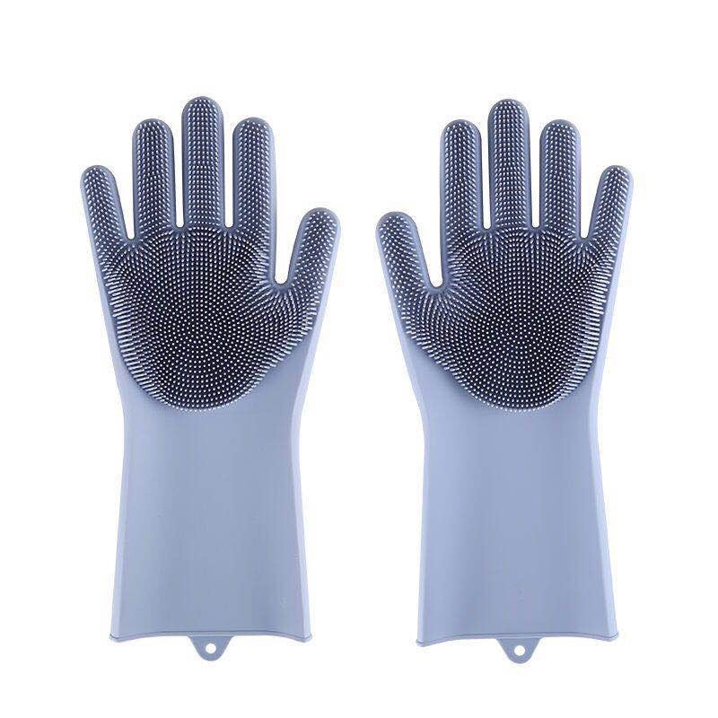 Silicone Dishwashing Gloves with Scrub Bristles