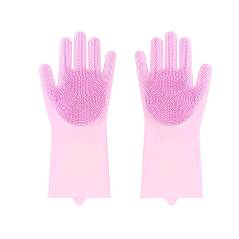Silicone Dishwashing Gloves with Scrub Bristles