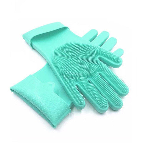 Silicone Dishwashing Gloves with Scrub Bristles